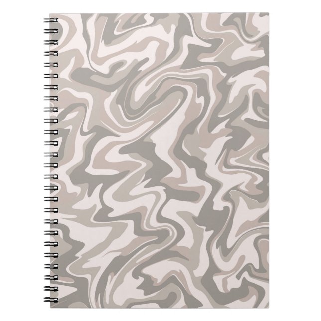 Cuaderno Hippie 70 Gray Marble Liquid Swirl Boho Patrón (Frente)