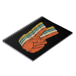 Cuaderno Hippie de la época de la paz retro de los años 60