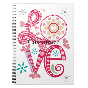 Cuaderno Hippie Groovy Love Rótulo Thunder_Cove