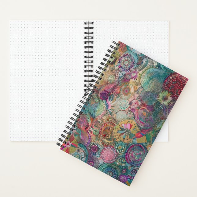 Cuaderno Hippie retro: bloc de notas en espiral de fantasía (Interior)