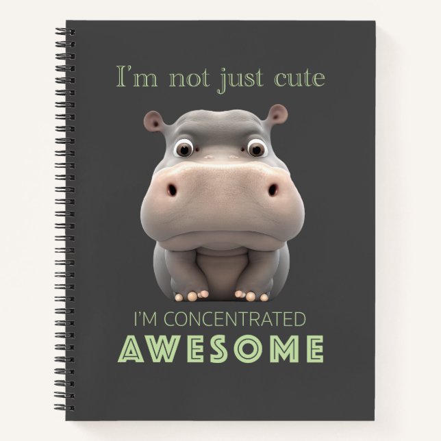 Cuaderno Hippo Concentrado Awesome Cute Adorable Funny (Anverso)