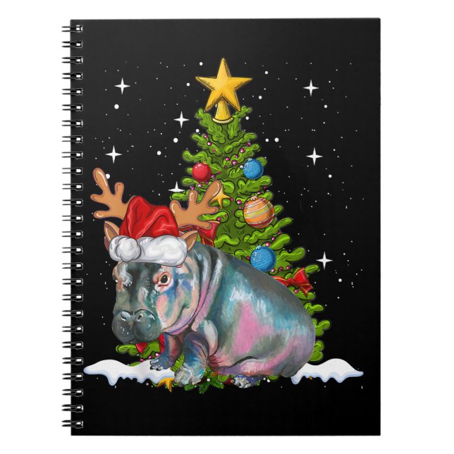 Cuaderno Hippo Fiona Árbol de Navidad Hippopótamo (Frente)