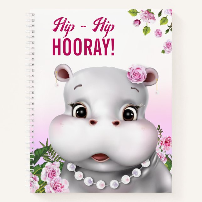 Cuaderno Hippo Flores Rosa Niños (Anverso)