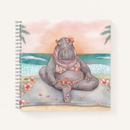 Cuaderno Hippo in bikini is on the beach relaxing