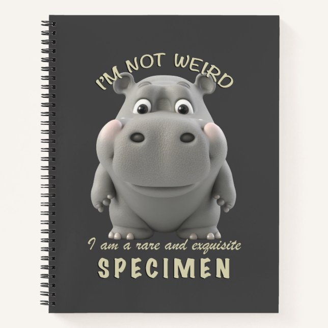 Cuaderno Hippo No soy raro, soy raro y gracioso (Anverso)
