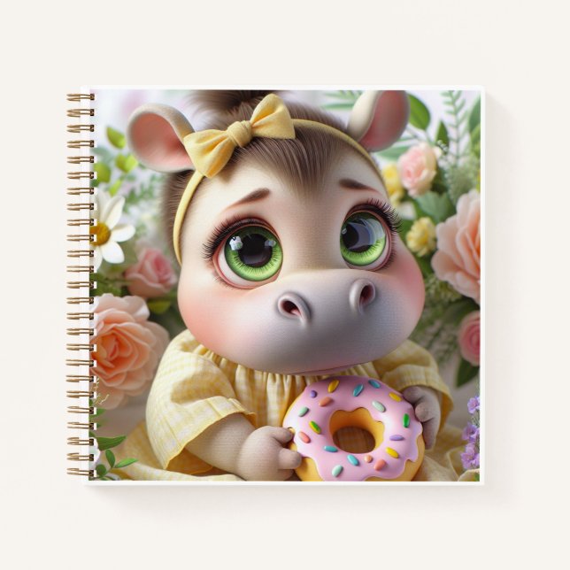 Cuaderno Hippo with a Donut, by Natasha Us   (Anverso)