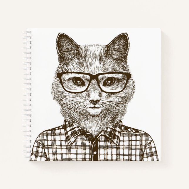 Cuaderno Hipster Cat (Anverso)