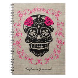 Cuaderno Hipster Sugar Skull Personalizado
