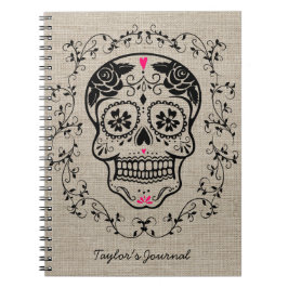 Cuaderno Hipster Sugar Skull Personalizado