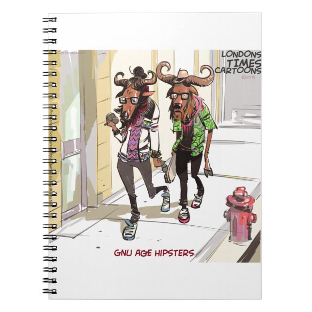 Cuaderno Hipsters de la Era Gnu Rick Londres Divertido (Frente)