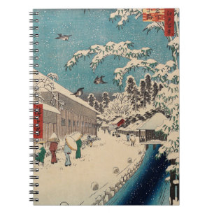 Cuaderno Hiroshige paisaje invernal de japón
