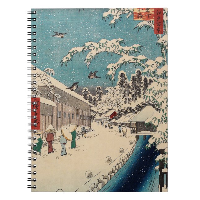 Cuaderno Hiroshige paisaje invernal de japón (Frente)
