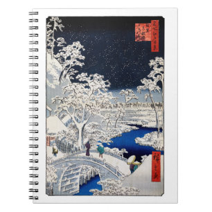 Cuaderno Hiroshige Utagawa - Puente de tambor en Meguro