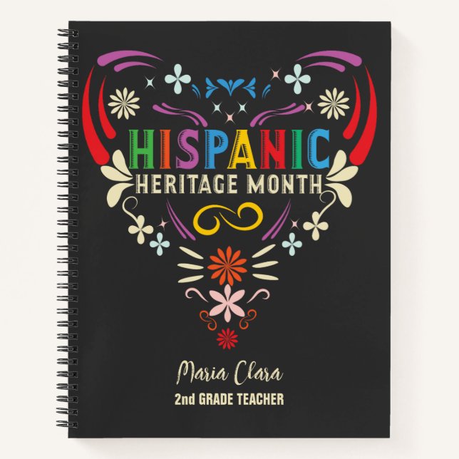 Cuaderno Hispanic Heritage Month Hispanic Americans Latino (Anverso)