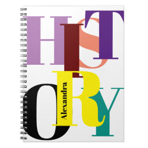 Cuaderno "HISTORIA" colorida personalizada