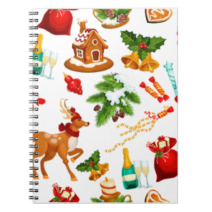 Cuaderno Historia del juguete   Merry Christmas Pattern Cut