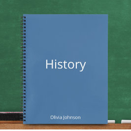 Cuaderno Historia personalizada en azul acero educativa