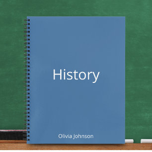 Cuaderno Historia personalizada en azul acero educativa