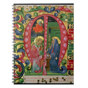 Cuaderno Historiated rubrica "M" que representa el anuncio