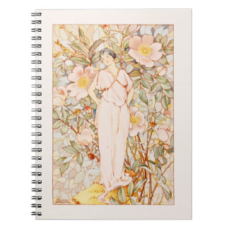 Cuaderno Histórico hadas de flores de estilo nouveau
