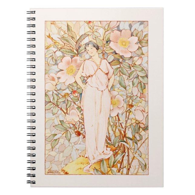 Cuaderno Histórico hadas de flores de estilo nouveau (Frente)