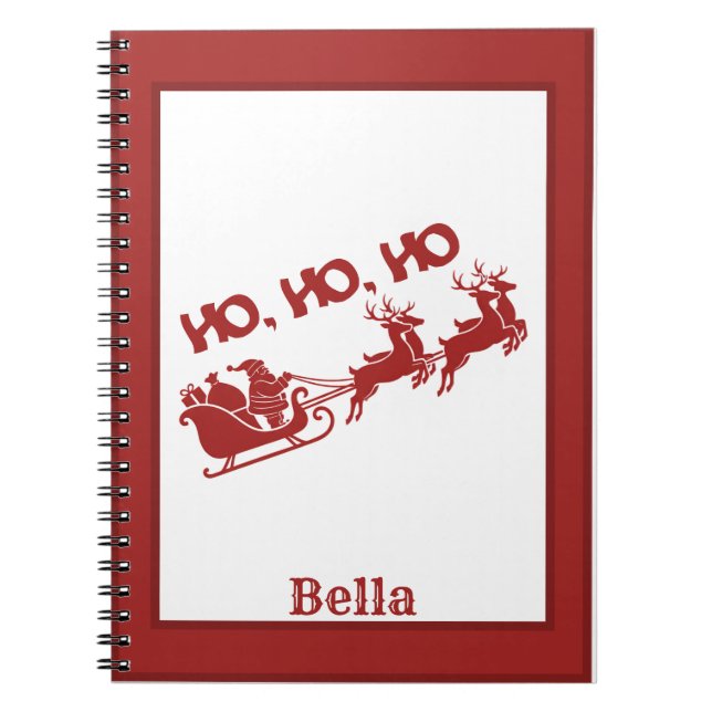 Cuaderno HO.HO.HO Christmas Santa Sleigh With Reindeer  (Frente)