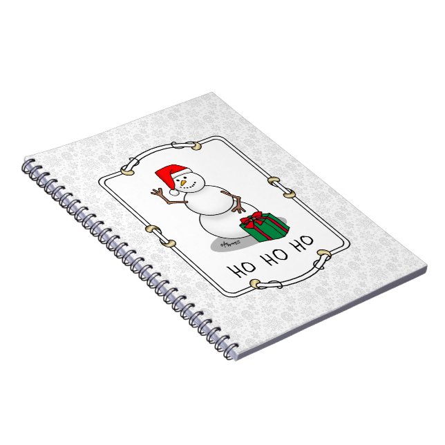 Cuaderno Ho Ho Ho Ho Ho Feliz Navidad Santa Cute Snowman (Lado Derecho)