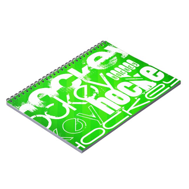 Cuaderno Hockey; franjas verdes neonesas (Lado Izquierdo)