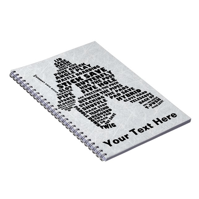 Cuaderno Hockey Goalie Word Art (Lado Derecho)