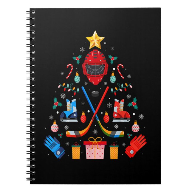 Cuaderno Hockey sobre hielo Ornamento de Navidad Árbol Dive (Frente)