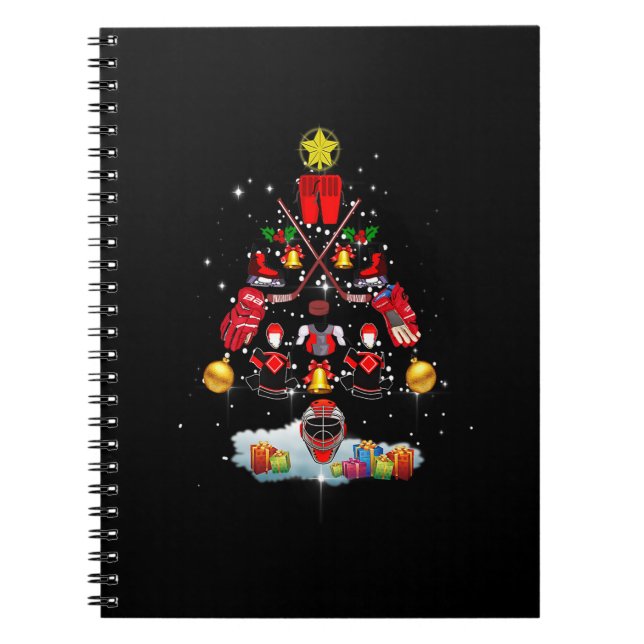 Cuaderno Hockey sobre hielo Ornamento de Navidad Árbol dive (Frente)