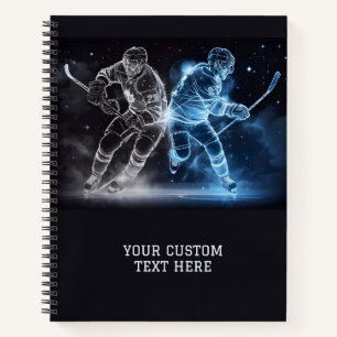 Cuaderno Hockey sobre hielo personalizado Text