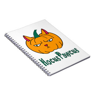 Cuaderno Hocus pawcus calabaza de Halloween gato jengibre m