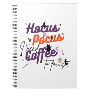 Cuaderno Hocus Pocus necesito café para enfocarme