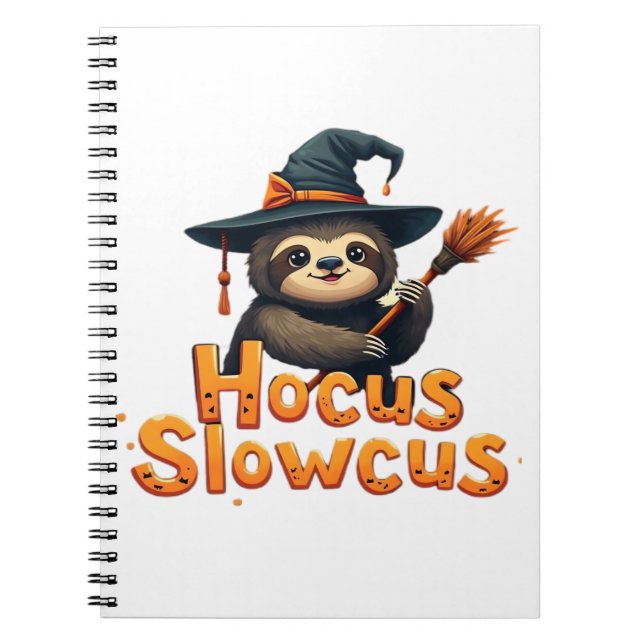 Cuaderno Hocus Slowcus Sloth amantes del disfraz de Hallowe (Frente)