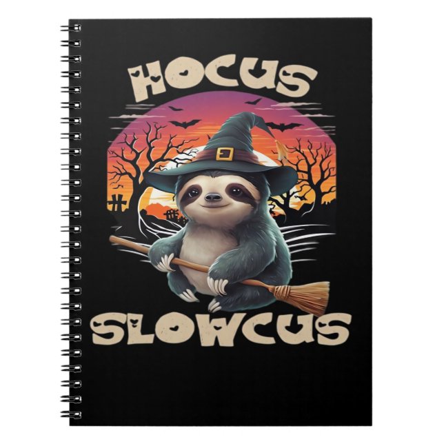 Cuaderno Hocus Slowcus Sloth amantes del disfraz de Hallowe (Frente)