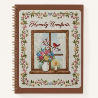 Cuaderno Hogar Comodidades Bordado Ventana y Floral