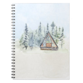 Cuaderno Hogar de Cabina de Bosque de Acuarela