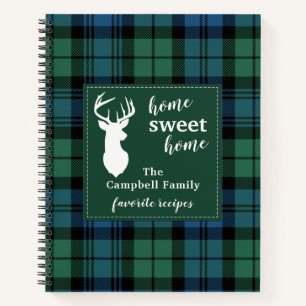 Cuaderno Hogar dulce personalizado Hogar Tartan Campbell Pl
