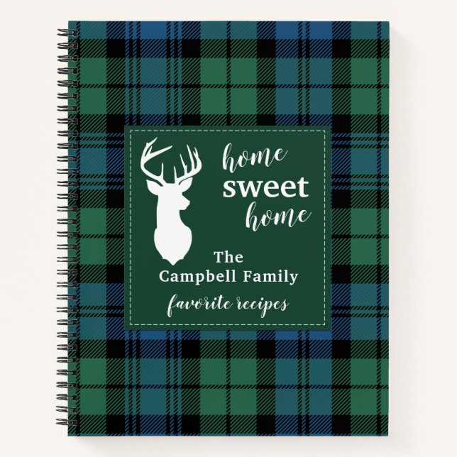 Cuaderno Hogar dulce personalizado Hogar Tartan Campbell Pl (Anverso)