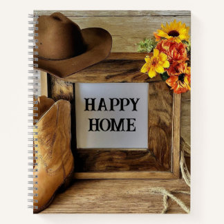 Cuaderno Hogar Feliz Vaquera Estilo Vaquero Con Botas De Va
