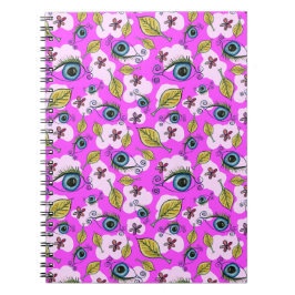 Cuaderno Hoja De Flor De Ojo_Púrpura