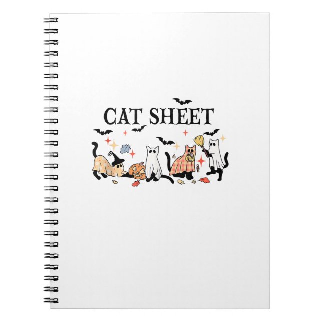 Cuaderno Hoja de gato corta gatos negros en Halloween fanta (Frente)