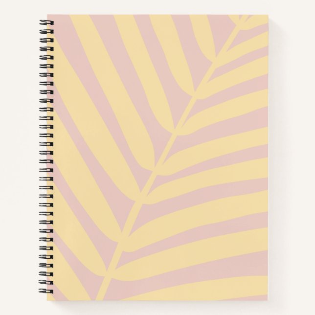 Cuaderno Hoja de la palma tropical amarilla pastoral (Anverso)