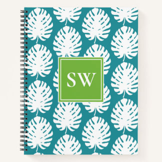 Cuaderno Hoja de Monstera Tropical Costera Moderna