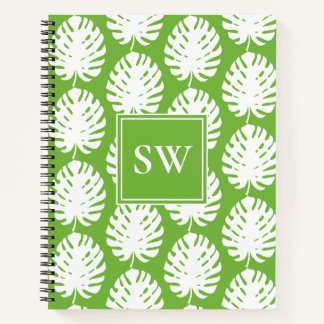 Cuaderno Hoja de Monstera Tropical Costero Moderno