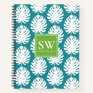 Cuaderno Hoja de Monstera Tropical Costero Moderno