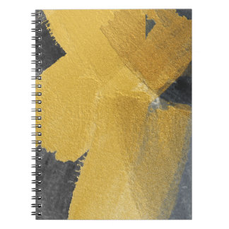 Cuaderno Hoja de oro, diseño abstracto negro