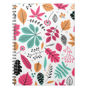 Cuaderno Hoja de otoño Resumen Patrón sin soldadura