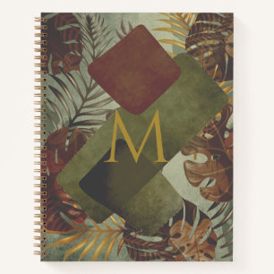 Cuaderno Hoja de palma retro tropical monstera de los años 